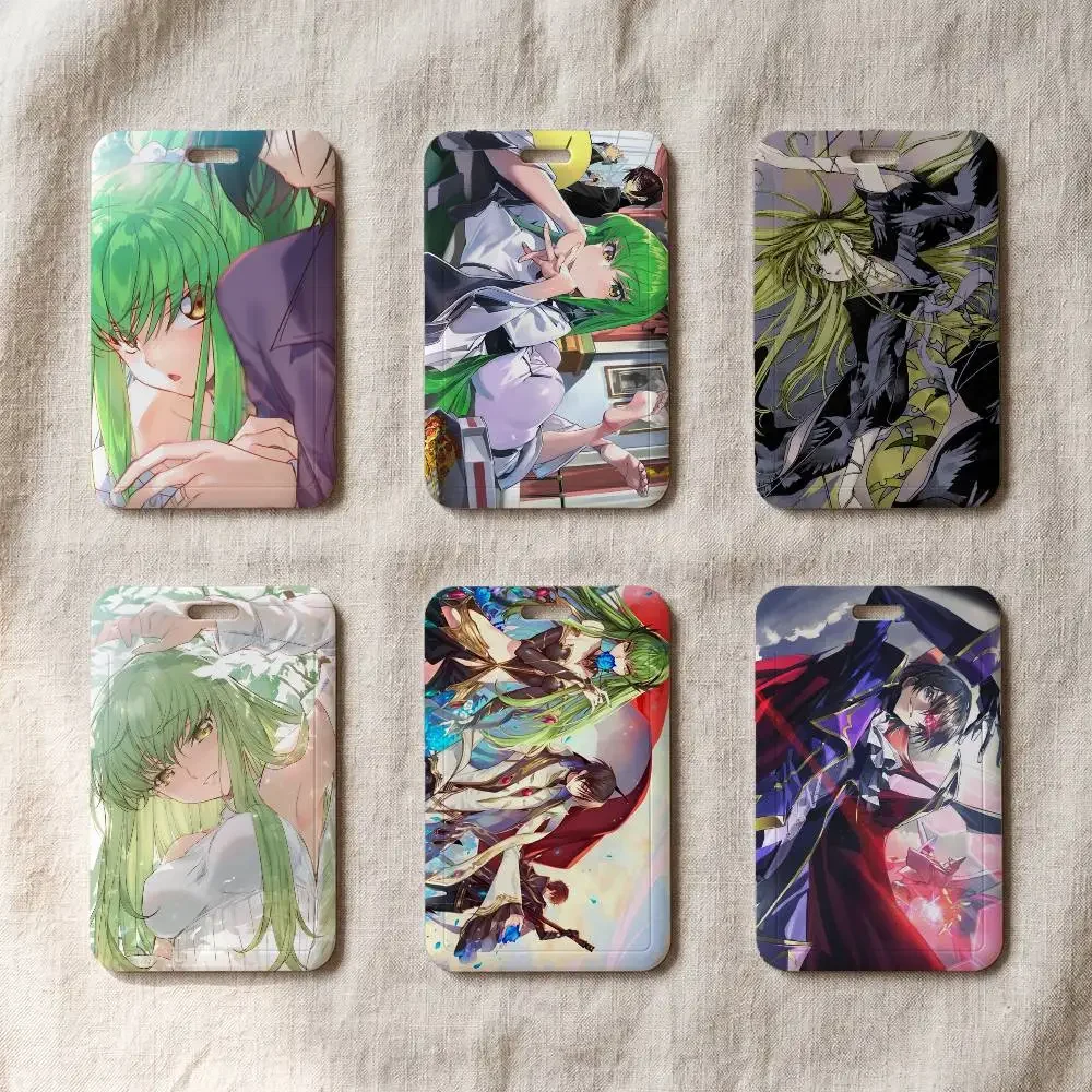 Anime Code Geass Portable Office Staff Badge Card Cover Lanyard Card Case