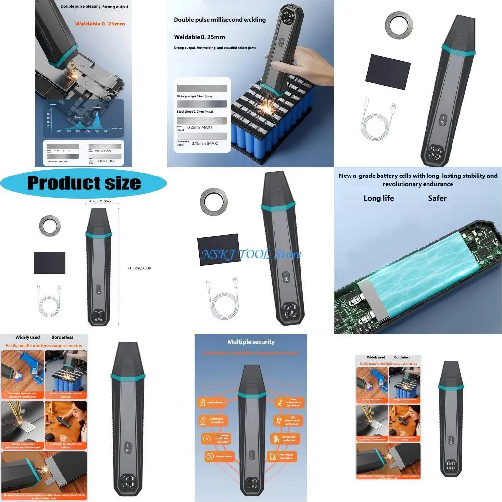 

L8RC Professional Spots Welder 800A 0.1-0.25mm Welding, LCD Display Welding Machine