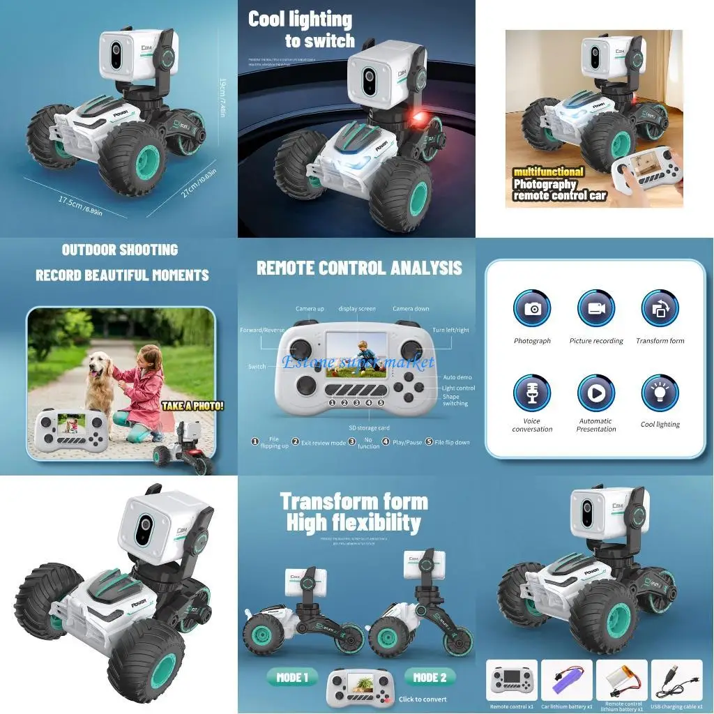 

090B Автомобильная камера с дистанционным управлением 720P, видео-игрушка в реальном времени для детей, игрушка-трюк, дорожная