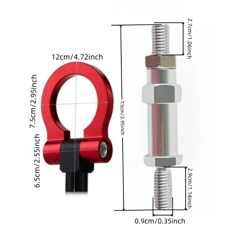 Car Accessories Fit for 2003 Fit TH94 Modified Front Bumper Tow Hook Aluminum Alloy Material Durable Rust-Proof