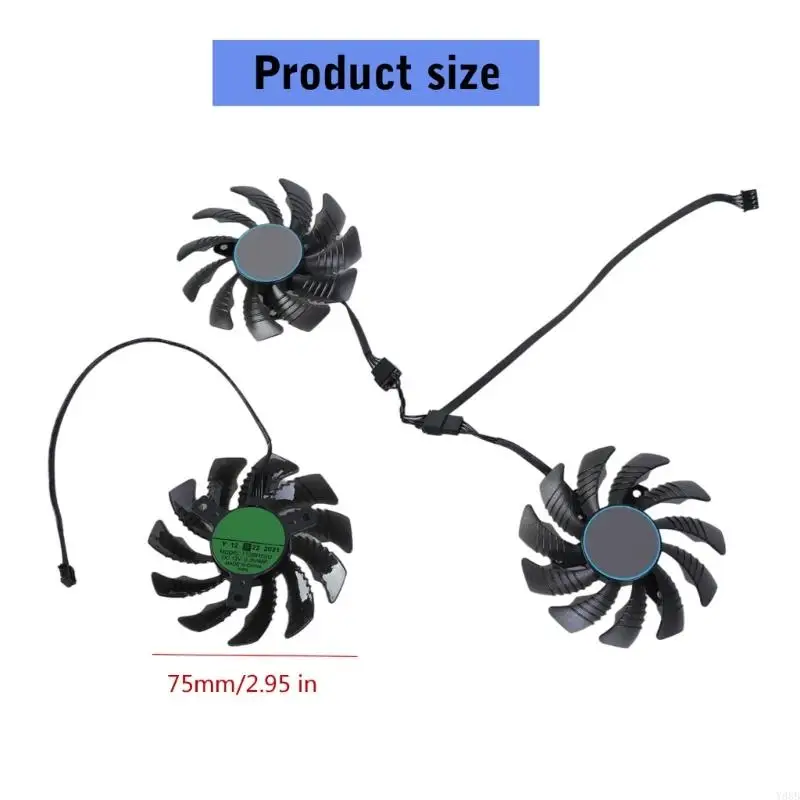 Y88B 75mm 12V 4Pin رسومات مروحة تبريد بطاقة 3060TI 3070 3070TI RTX3070 مروحة VGA كما استبدال المروحة CF9010U12D