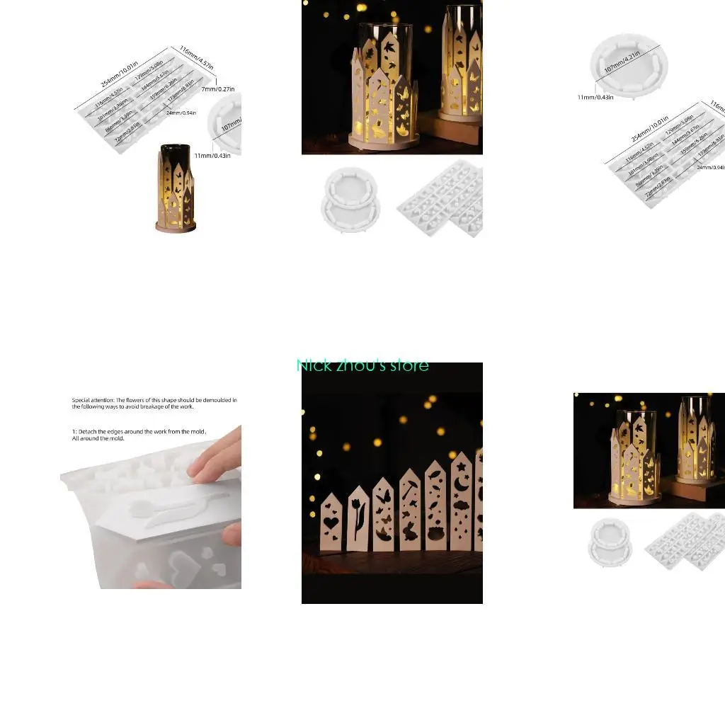 

E15E Подсвечник в форме дома и художественные формы из смолы Силиконовая текстура для рукоделия