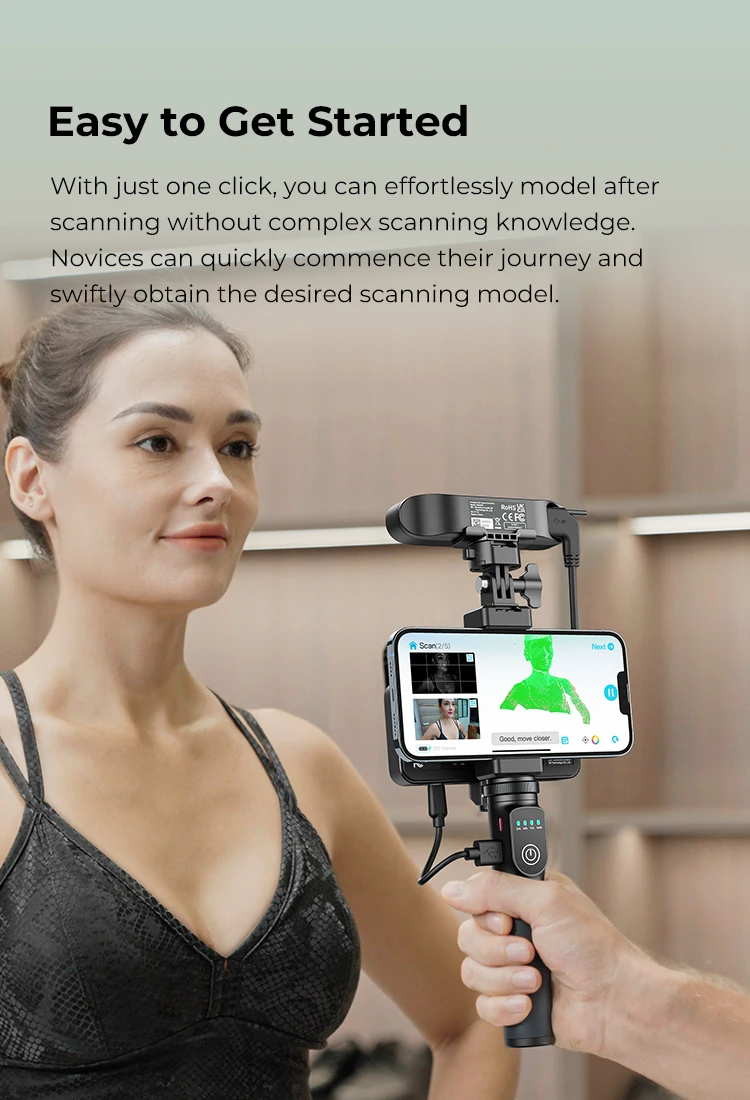 ماسح ضوئي Creality CR-Scan Ferret Pro ثلاثي الأبعاد 0.1 مم 24 بت مسح بالألوان الكاملة تتبع Canti-shake WiFi6 مسح لاسلكي سهل الاستخدام