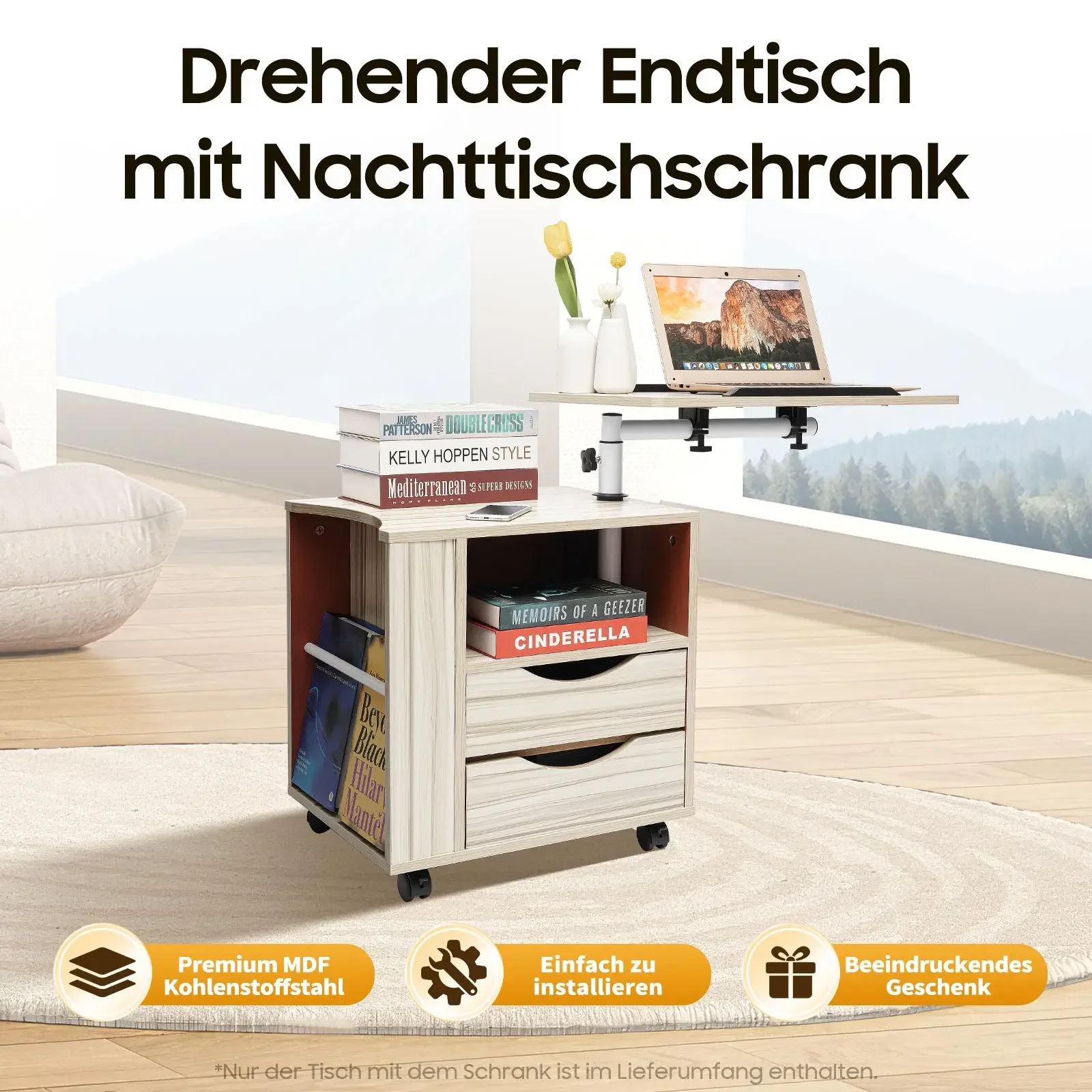 

Laptop Desk Removable Bedside Table Lift Table, Bedside Storage Desk Household Multifunctional Lifting Table