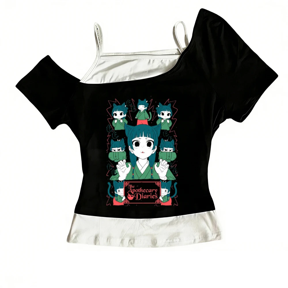 Maomao the Apothecary Diaries Crop-Top für Damen, 2000er-Jahre, Gyaru, Manga, Jojifuku, koreanische Mode, T-Shirt, Manga, Japan, Sommer – Detail 5