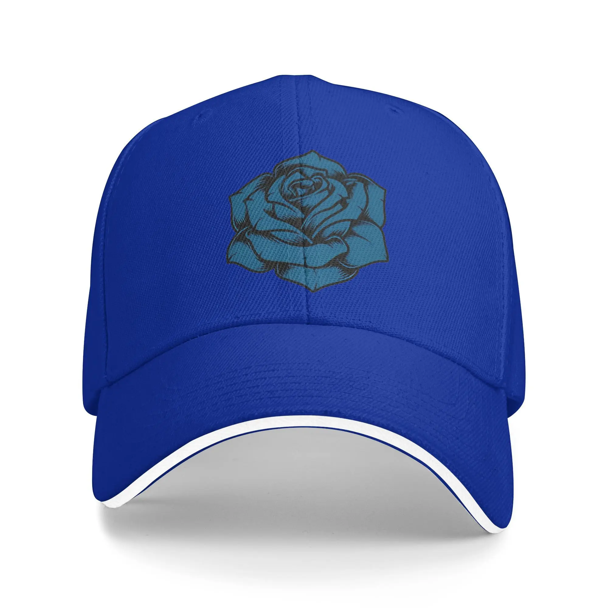Ado Blue Rose Casual Baseball Cap Outdoor Sports Trucker Hat