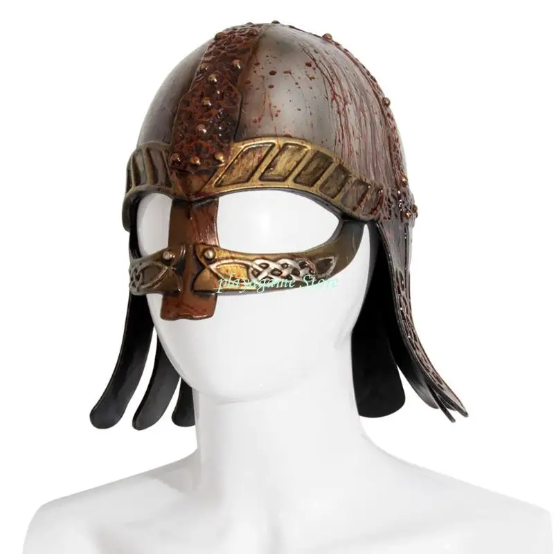 Y88A فرسان الهيكل الصليبية درع خوذة الهالوين زي نصف قناع الوجه