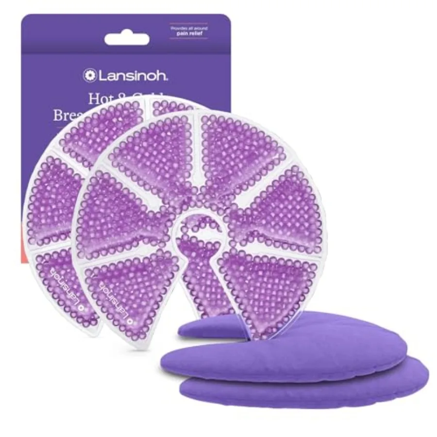 

Lansinoh Breast Therapy Packs, Hot and Cold Breast-Pads with 2 Soft Covers, Postpartum Essentials for Nipple Pain Relief, Masti
