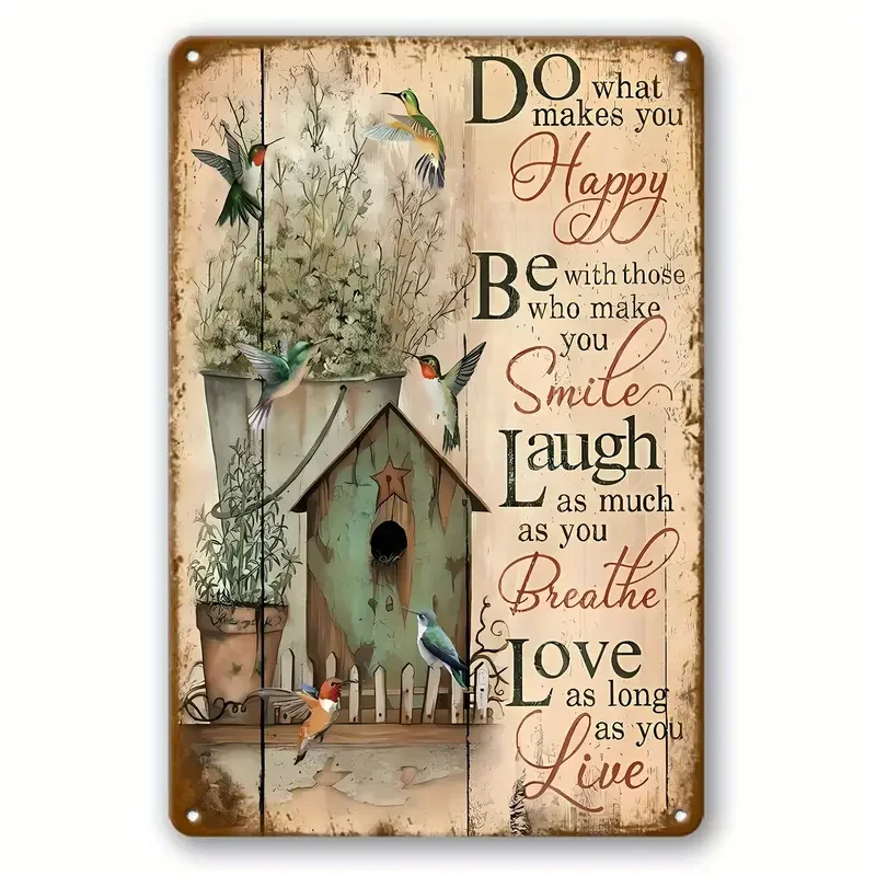 

Vintage Grateful Hearts Metal Wall Sign - Art Deco Animal Theme, Ideal for Home & Bar Decor