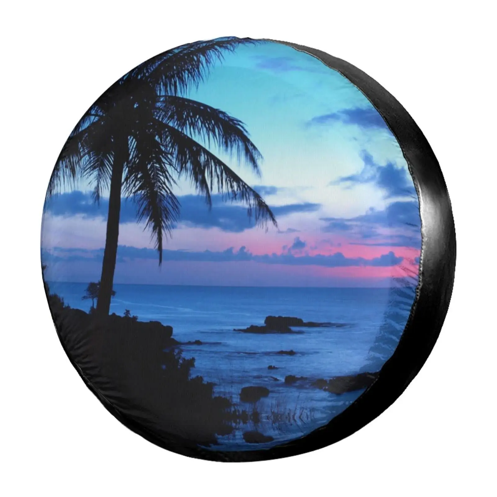 

Чехол для запасного колеса Ocean Sunrise, полиэстер, универсальный солнцезащитный крем, водонепроницаемые чехлы на колеса для прицепа, внедорожника, грузовика и многих транспортных средств