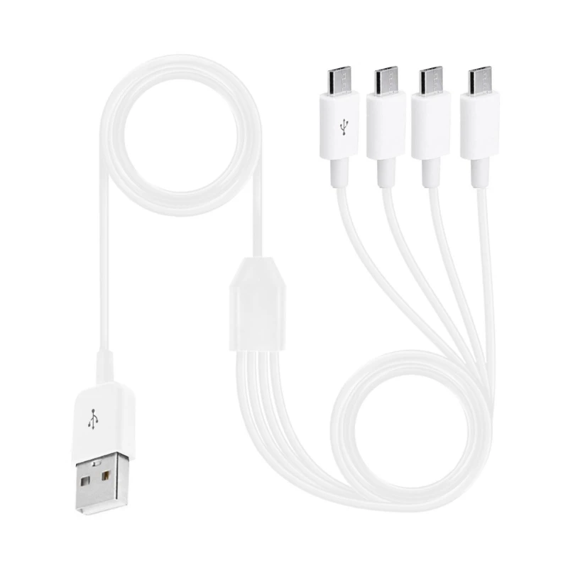 4 في 1 كابل شحن USB ميكرو كابل متعدد الشاحن لأجهزة متعددة يشحن 4 أجهزة لوحية أو هواتف في وقت واحد