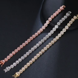 SUGO Classic Hot Sale High Quality Shiny White Round Cubic Zirconia Bracelets for Trend Women Wedding Party Dazzling Jewelry