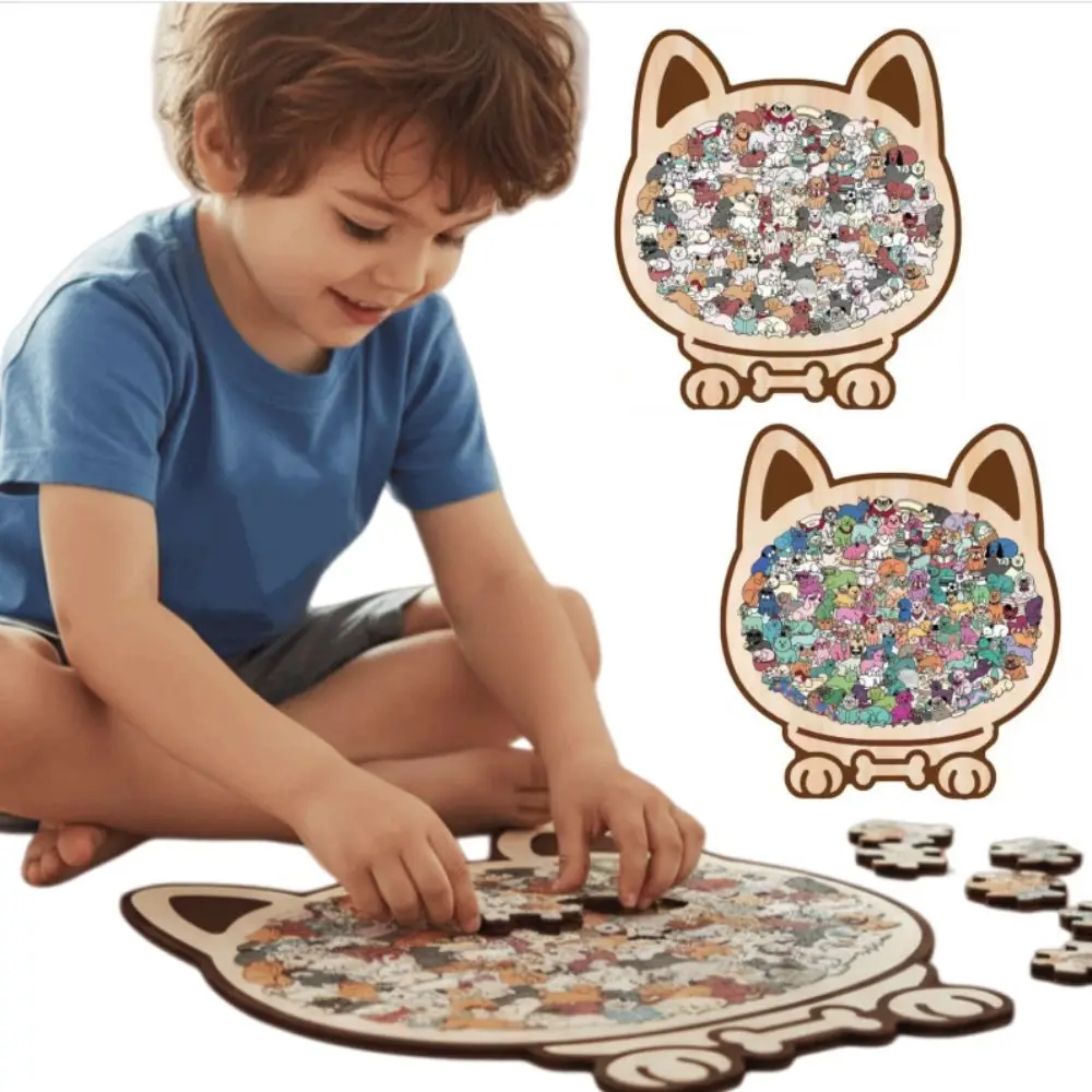 Tierform, Hundeform, Puzzle, frühe Bildung, Denktraining, Welpen, Holzpuzzle, lustiges und schwieriges Puzzle