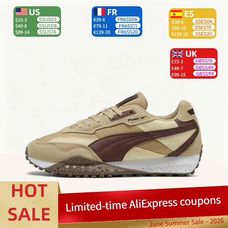 

Puma Blktop Rider Retro High-Performance Cushioned Support Low-Top Casual Running Shoes for Men and Women, Brown 392725-32