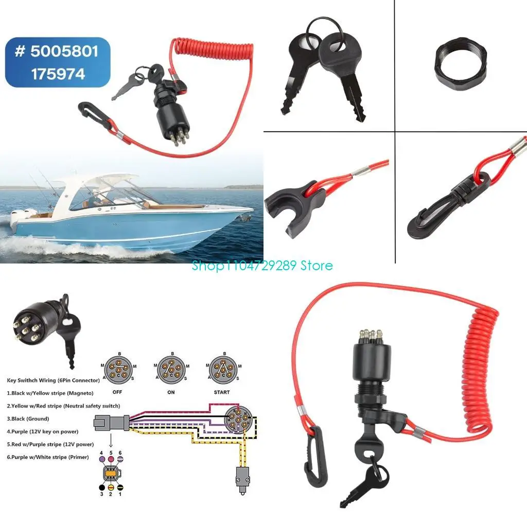 

D8KE Plastic Ignitions Switches For Evinrude Engine 40-200HP