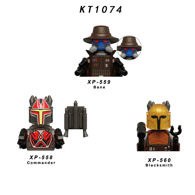 

KT1074 Building Blocks 3 pcs/set Bane Commander Blacksmith Brick Figure XP558 XP559 XP560 mini Assembly Toys