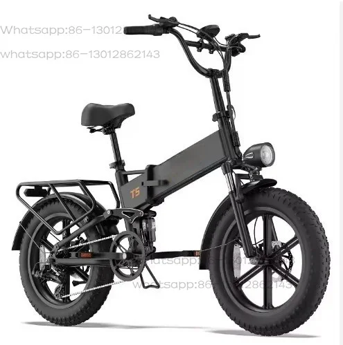 T5 48V 750W wide wheel electric bicycle, aluminum alloy frame, 32 km/h, 20 inch front and rear disc brakes