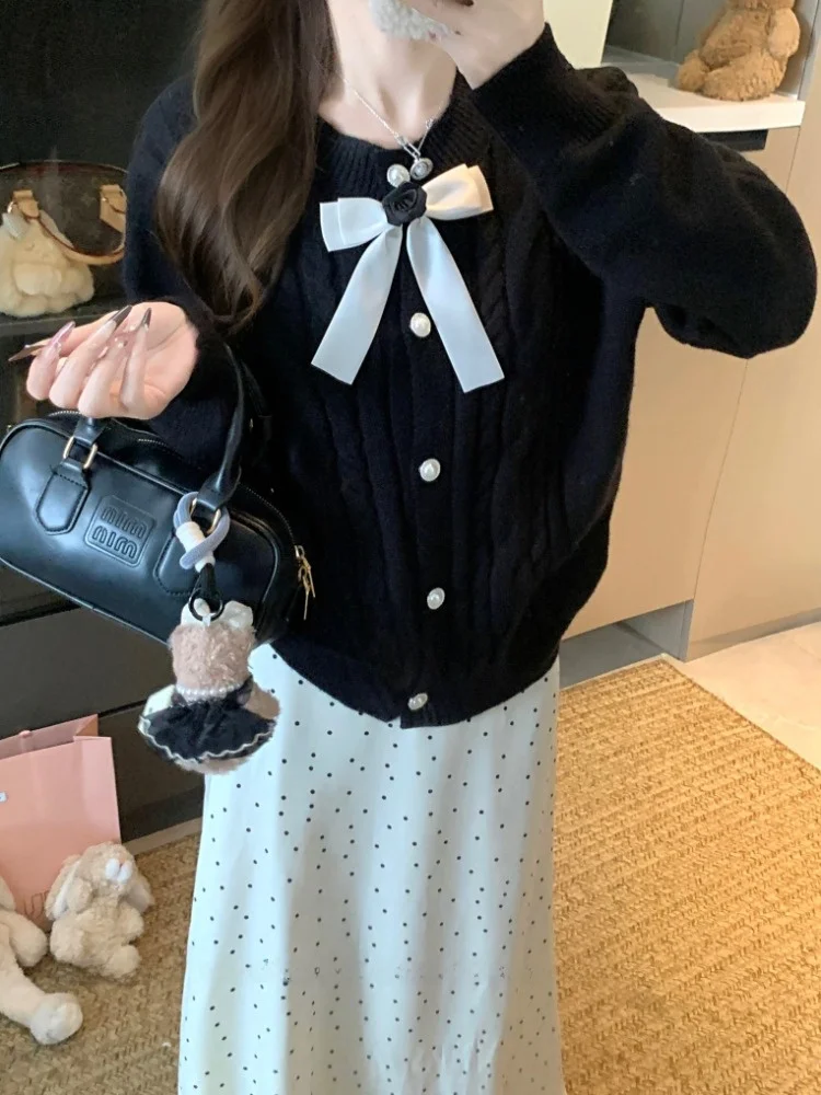 

Fashionable Knitted Cardigan Women's Coat Knot Design Luxury Style Autumn Winter New Arrival Breathable Skin-Friendly