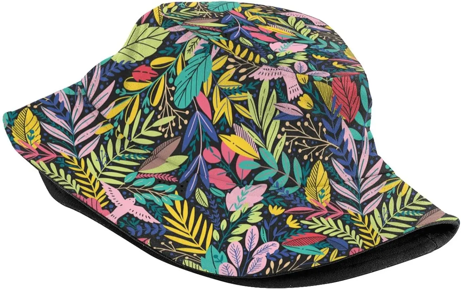 Tropical Palm Leaves Bucket Hat for Women Teens Travel Summer Womens Bucket Hats Packable Beach Sun Hat