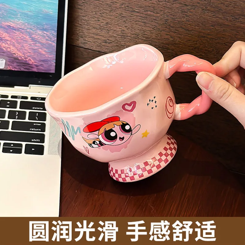 Kawaii The Powerpuff Girls 360Ml Cartoon Ceramic Mug Women Anime Girly Heart Cute Couple Water Cup Milk Cup Girls Gift - Image 3
