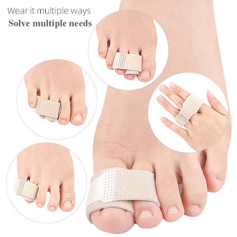 Fabric Toe Separator Straightener Hammer Toe Hallux Valgus Corrector Bandage Toe Separator Splint Wraps Foot Stretcher Care Tool