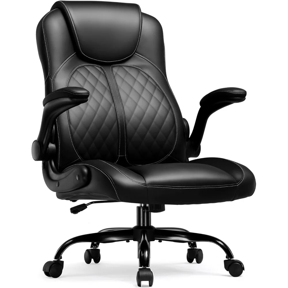 

Office Computer Gaming Chair Ergonomic Desk Chair for Adults with Lumbar Support Flip-Up Arms Adjustable Height Swivel