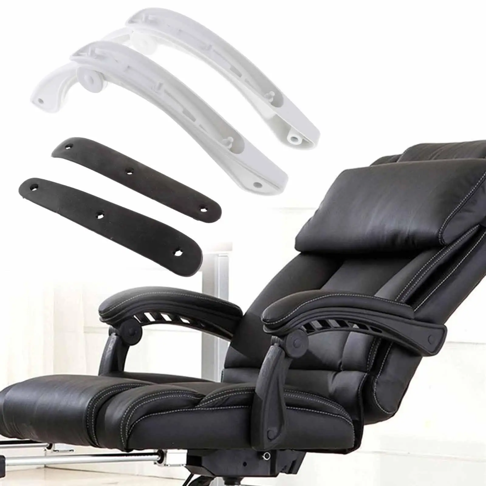 

2 Pieces Office Chair Armrest Parts Sturdy Computer Chairs Replacement Handrails