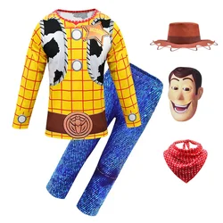 TS4 ubrania dla dzieci kostiumy na Halloween dla chłopców Woody Cosplay karnawałowe zestawy odzieży imprezowej maluch dziecięce stroje świąteczne