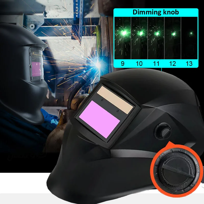 Welding mask Solar Automatic Li battery Electric DIN4/9-13 TIG MIG Welding helmet Auto Darkening Welding Mask