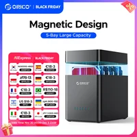ORICO DS500 Series 5 Bay 3,5 ''tipo C carcasa de disco duro tipo magnético SATA3.0 HDD 12V6.5A para jugadores de minería Altcoins