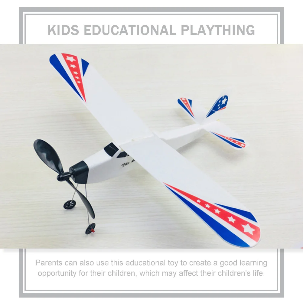 Kit Educativo per Bambini: 2 Aerei Biplano in Schiuma con Motore a Elastico per lo Sviluppo delle Abilità Motorie e il Divertimento