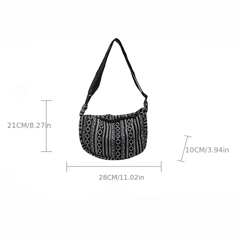 Umhängetaschen im Tribal-Stil, Schultertasche, faltbar, gestreiftes Muster, Flaggenmotiv, handwaschbar, Randbemaltes Futter – Detail 9