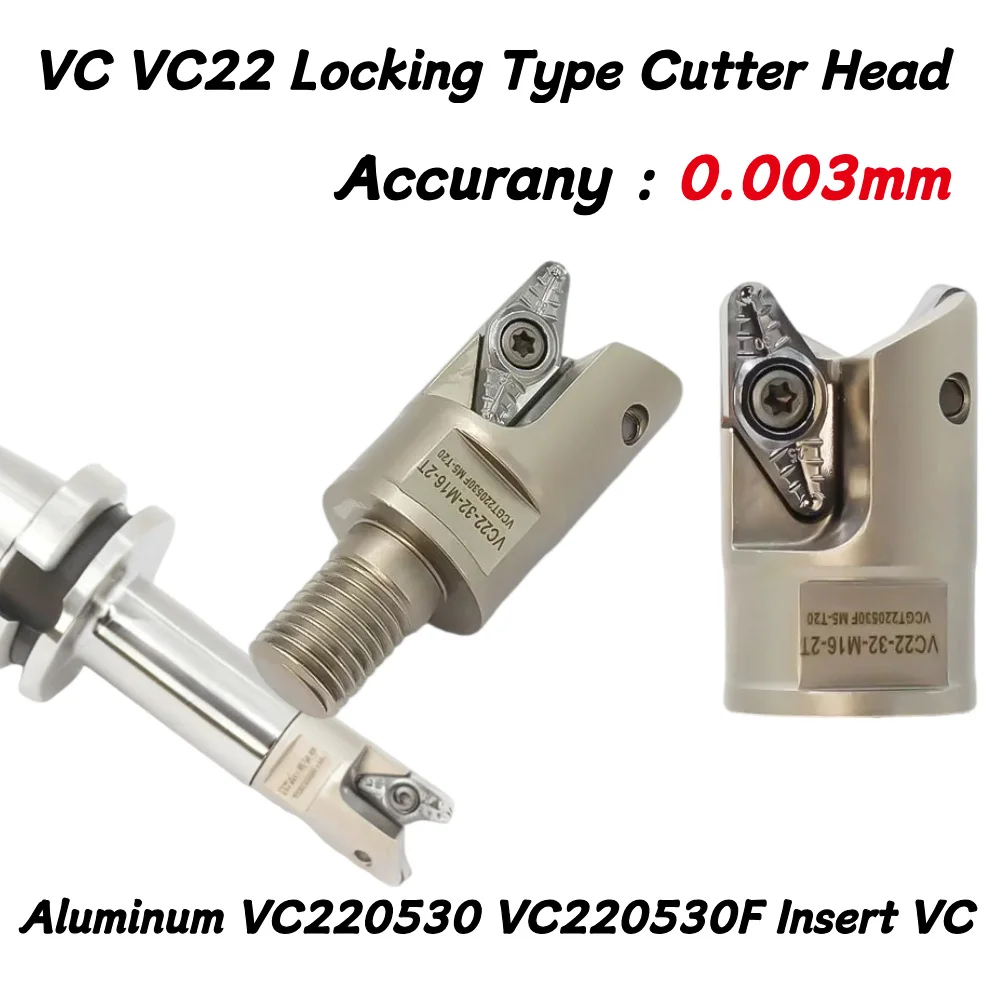 VC VC22 Locking Type Cutter Head Aluminum VC220530 VC220530F Insert VC Cutter Head Tool Holder Cutter Arbor