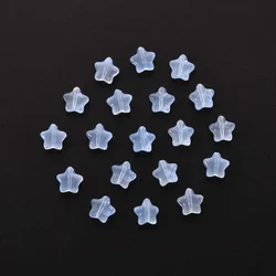 20PCS Transparent Glass Beads Star Light Sky Blue 8x8.5x4.5mm Hole: 1mm