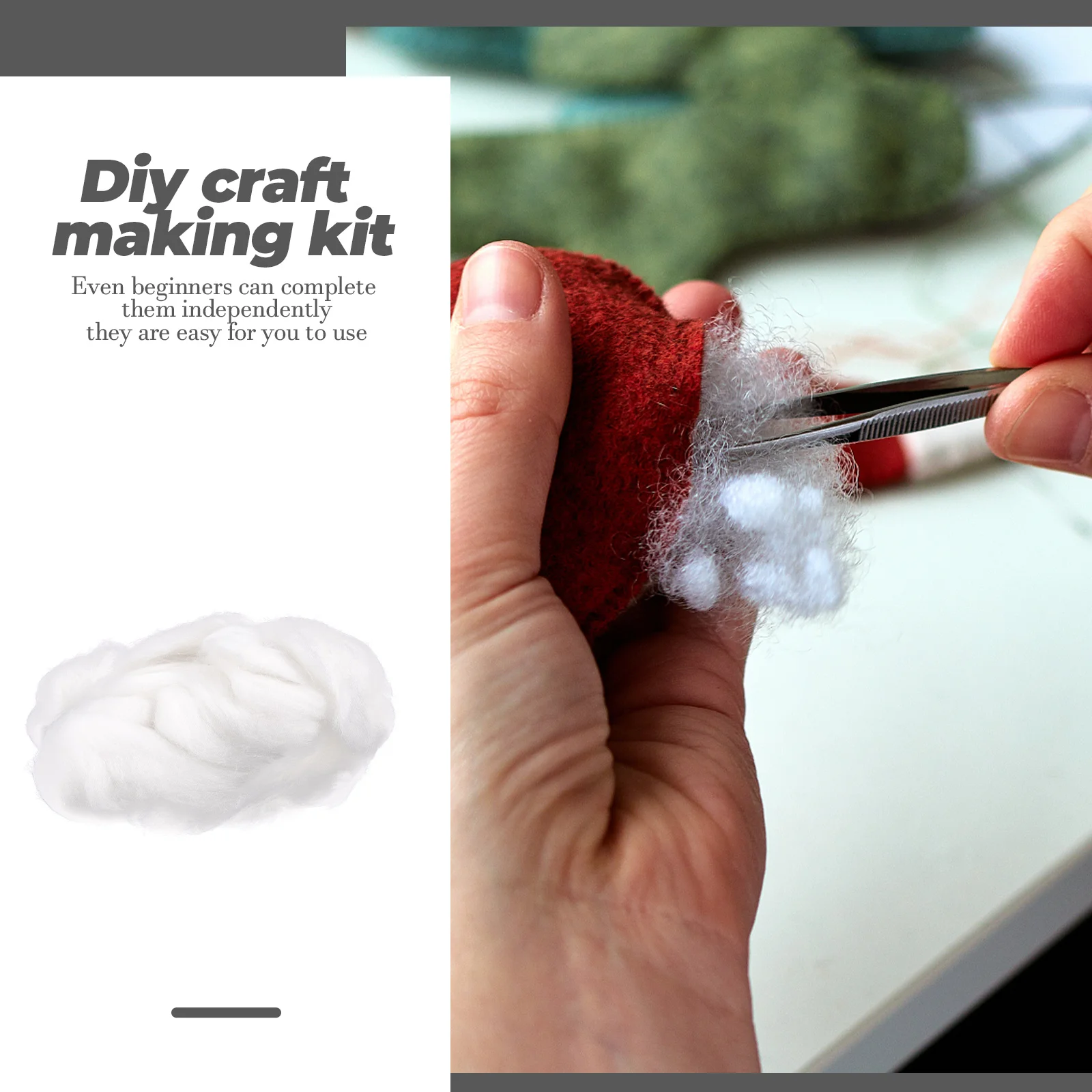 

2Pcs Wool Felt Kit DIY Crafts Animal Core Needle Felting Supplies Handmade Easy Creative Family Fun Parent Child Gifts