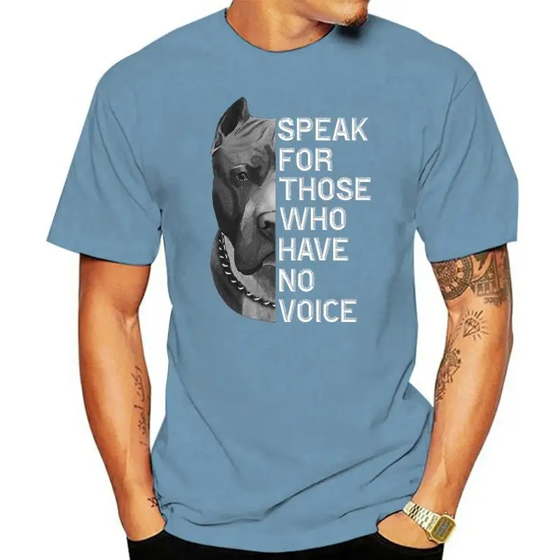 Pitbull Speak For Those Who Have No Voice T Shirt Black Cotton Men T-Shirt  Cool Casual pride t shirt men Unisex New Fashion