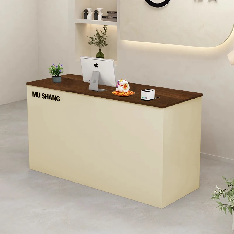 Boutique Barber Reception Counter Salon Small Retail Store Reception Counter White Clothing Receptiebalie Toonbank Furniture