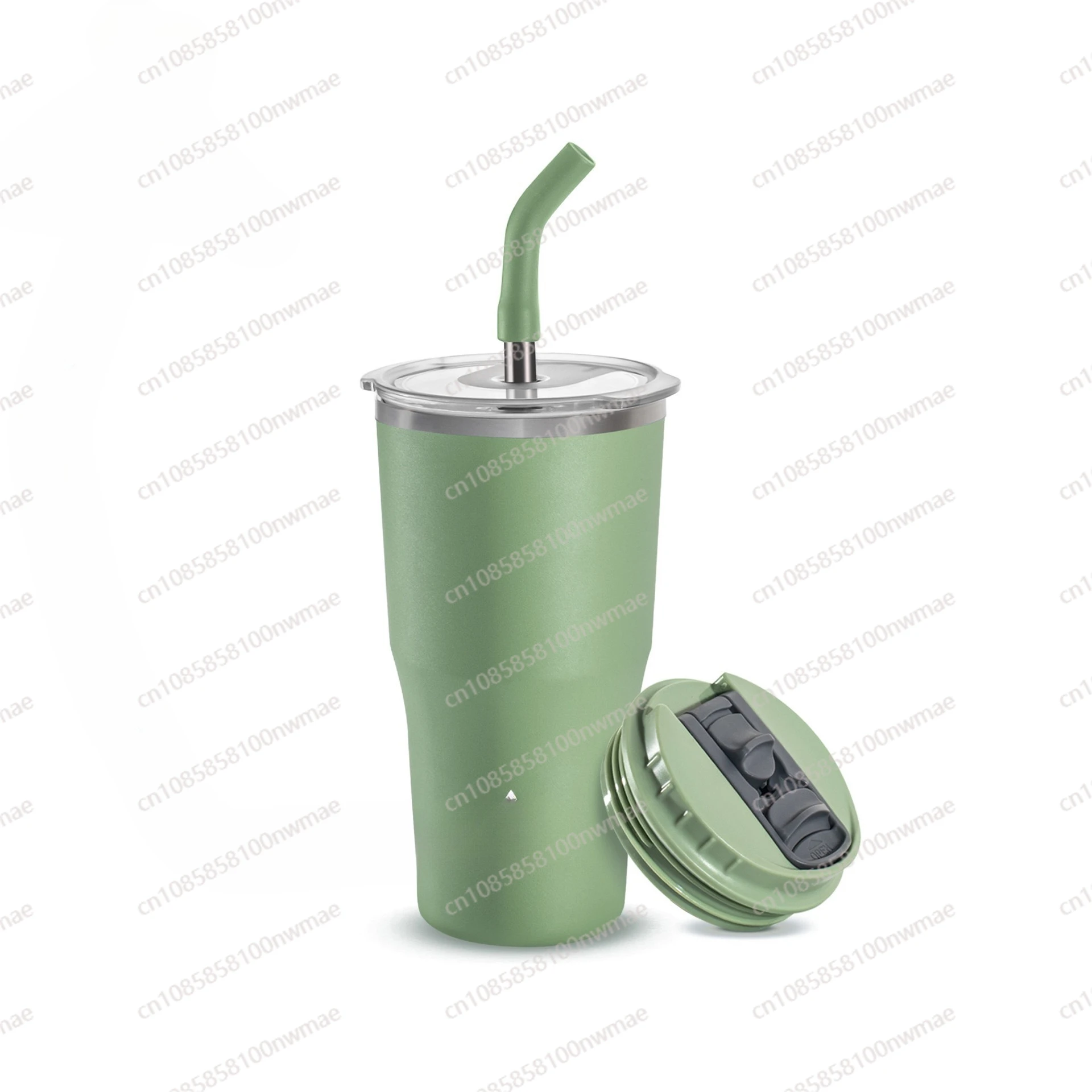 

Cross-border hot-selling double-lid 18oz straight-body thermos cup large-capacity Bingba straw coffee cup