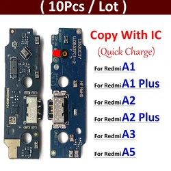 10Pcs/Lot,  Dock Connector Micro USB Charger Charging Port Flex Cable Microphone Board For Redmi A1 A2 A3 A5 Plus