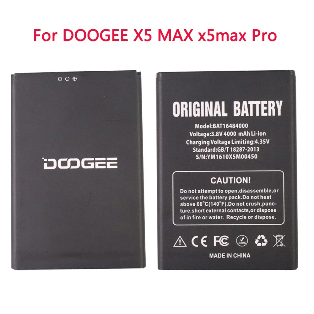 BAT16484000 Battery For DOOGEE X5 MAX Pro phone battery 4000mAh