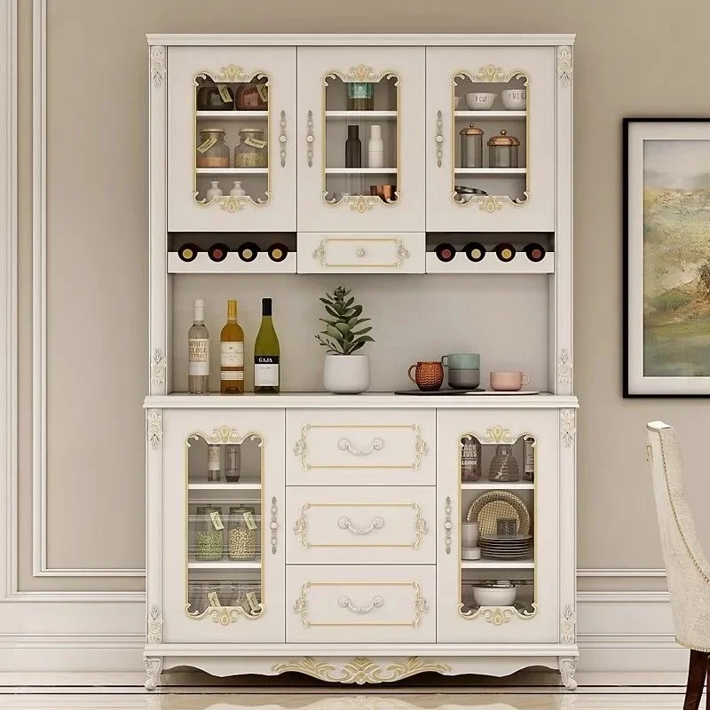 European style dining against the wall white wine cabinet kitchen storage household living room multi-functional locker