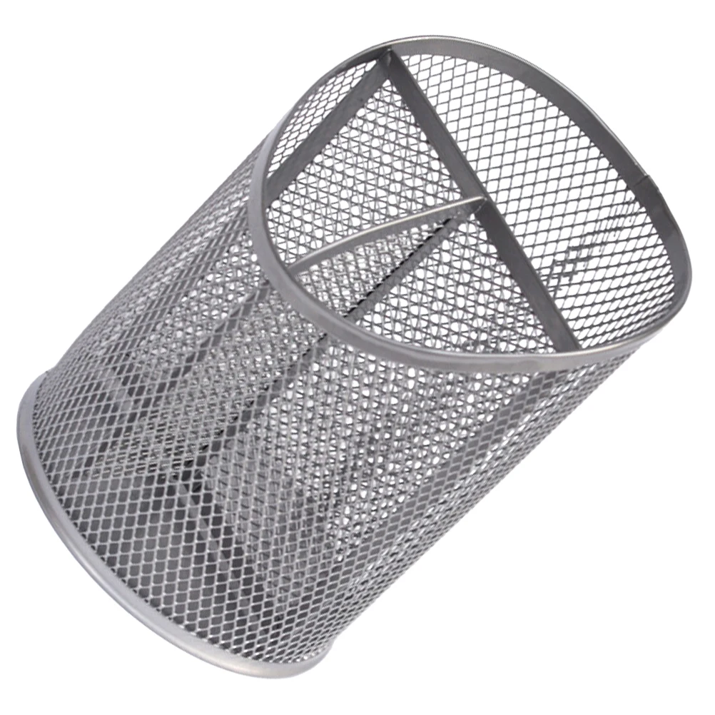 

Metal Pen Holder Pencil Container Silver Desktop ganizer Cup Home Office Premium Material Gift Decoration