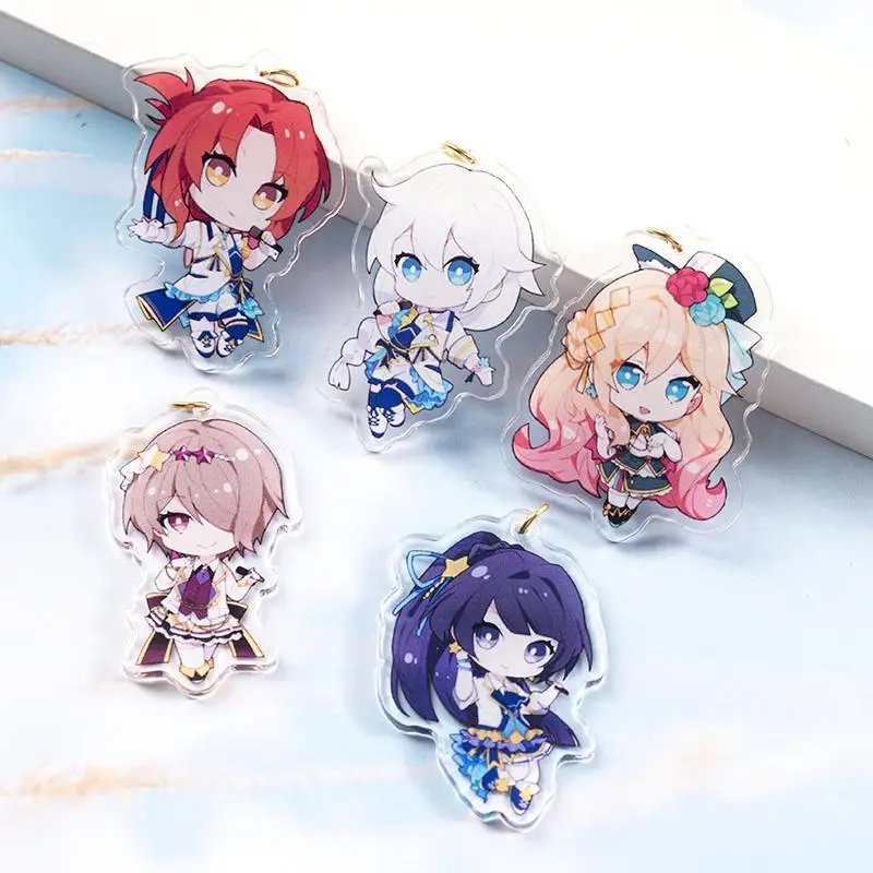 Anime Honkai Impact 3 Theresa Cute Little Girl Acrylic Keychain For IPhone/Xiaomi/Huawei Mobile Phone Case Key Chain Cover Hang