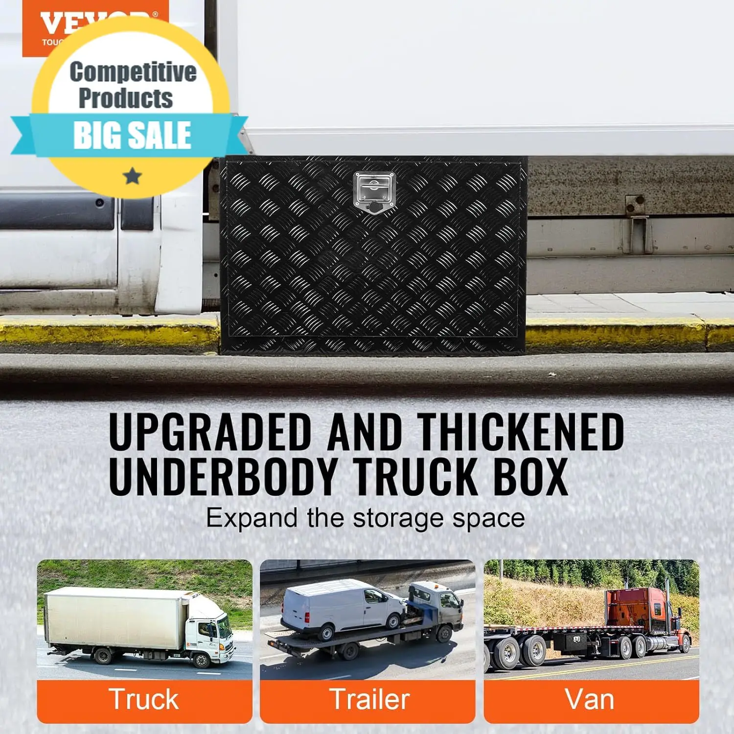 

Substantial Underbody Truck Box, 36" X 24" X 24" Pickup Storage Box, Heavy Duty Aluminum Diamond Plate Tool Box With Lock And Ke
