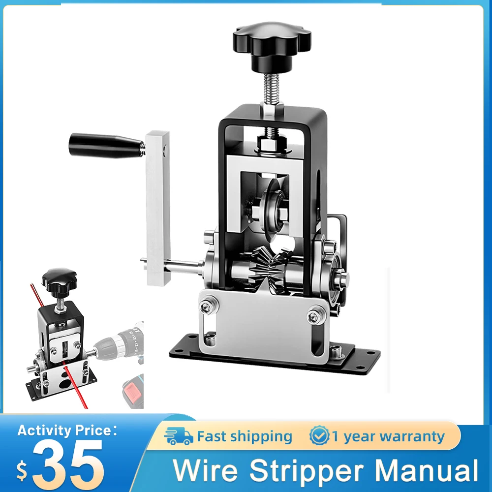 

Wire Stripper Manual Wire Stripping Tool Cable Electric Peeling Machine Hand Crank for Optical Cables Twisted/Aluminum Wire