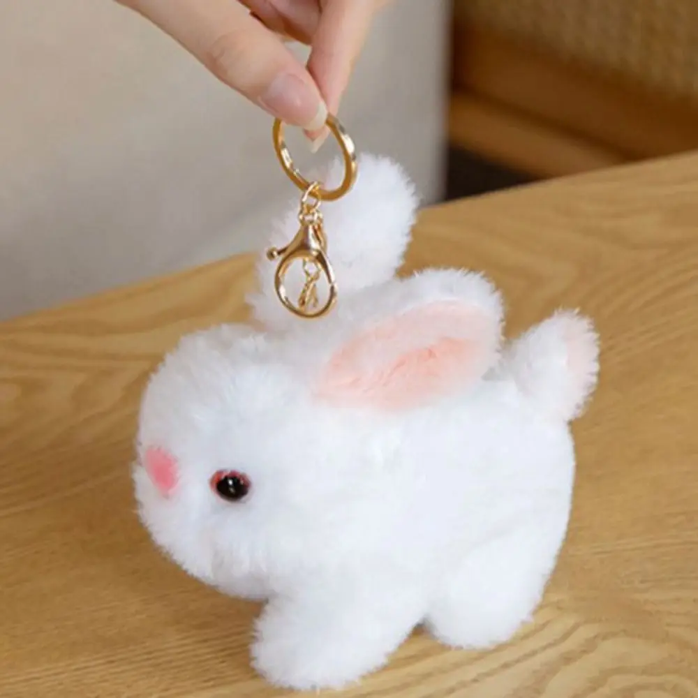 15-30cm Cartoon Fluffy Rabbit Bunny Plush Toys Lovely Lying Rabbit Dolls with Keychain Children Kids Girl Birthday Gifts