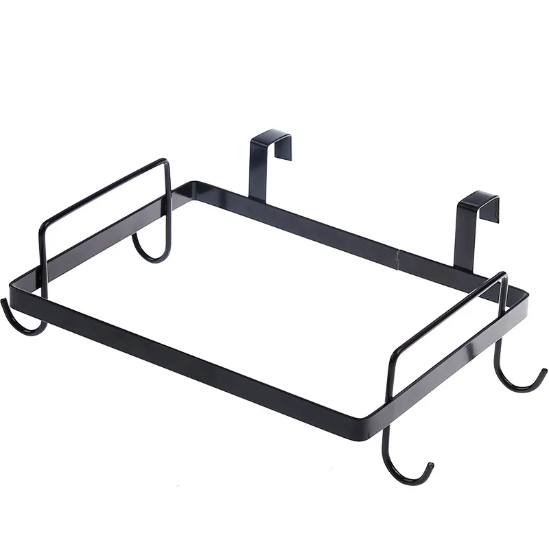 Garbage Bag Holder Stainless Steel Kitchen Trash Rack Cabinet Door Garbage Bags Hanger Rack Cupboard Garbage Bag Storage Holder