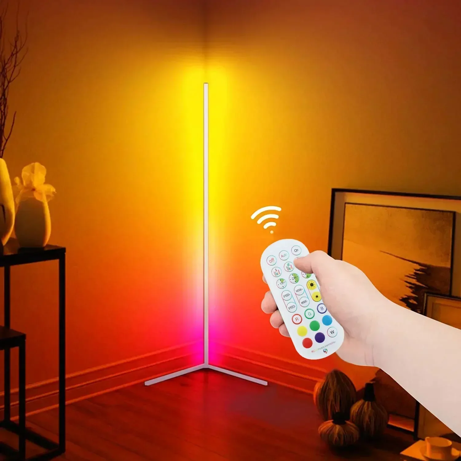 Imagem -03 - Controle de Voz Rgb Canto Lâmpada do Assoalho Bluetooth Led Iluminação para Sala Quarto Home Decor Dimmable Mudando a Cor Mood Light