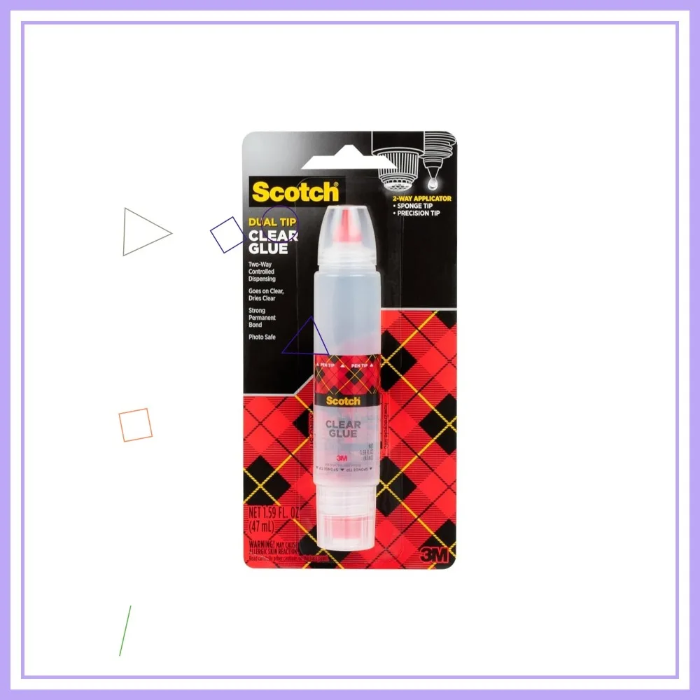 

Прозрачный клей с двусторонним аппликатором, 1,6 унции, безопасный для фотографий и нетоксичный для поделок