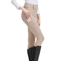 Pantalones ecuestres profesionales de silicona, pantalones deportivos ecuestres ajustados elásticos de secado rápido, pantalones de montar antideslizantes, ropa gruesa